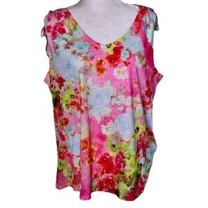 Concepts Women's Boho Artsy Beach Coastal Resort Vacation Feminine Top Size 2XL